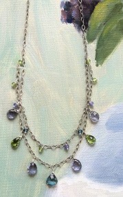 Peridot, iolite and London blue topaz